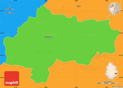 Political Simple Map of Stockport