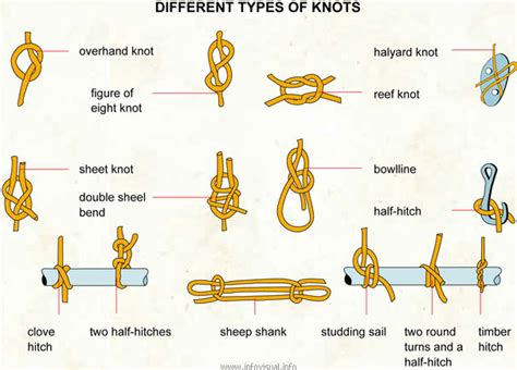 Different types of knots (Visual Dictionary) - Didactalia: material educativo