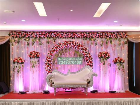 Grand flower decoration for engagement ceremony - Catering services in ...