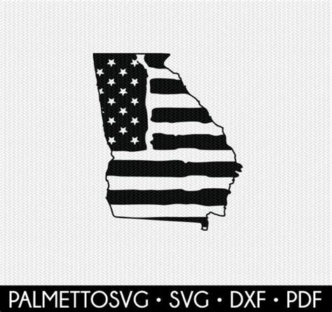 Georgia American Flag Svg Dxf File Stencil Monogram Frame | Etsy