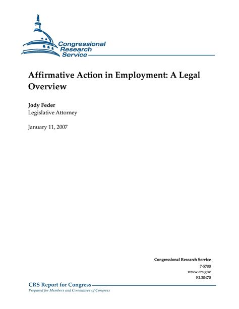 Affirmative Action in Employment: A Legal Overview - UNT Digital Library