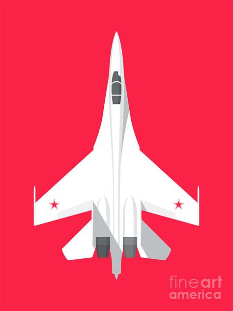 Su-27 Flanker Fighter Jet Aircraft - Crimson Digital Art by Organic ...