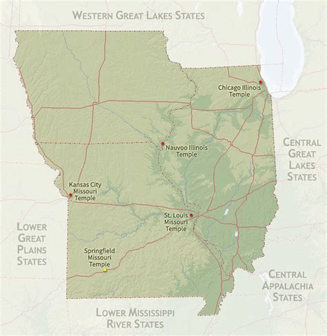 Upper Mississippi River States Map Region | ChurchofJesusChristTemples.org