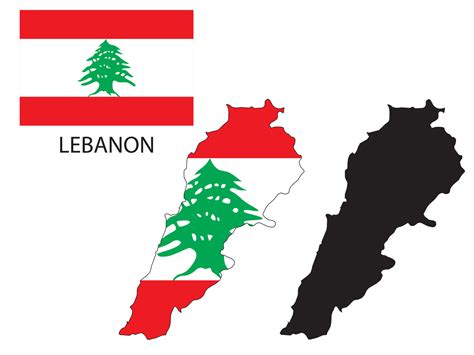 lebanon flag and map illustration vector 21822876 Vector Art at Vecteezy