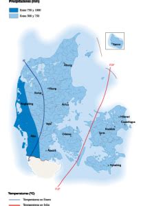 Denmark Climate map | Vector World Maps