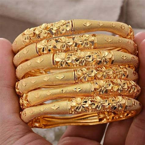 Dubai Gold Bangles 24K Gold Bangles Wedding Jewelry Bangles - Etsy