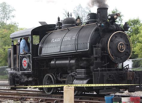 Flagg Coal Company #75, an 0-4-0 "Four-Coupled" saddle tank engine built for the Flagg Coal ...