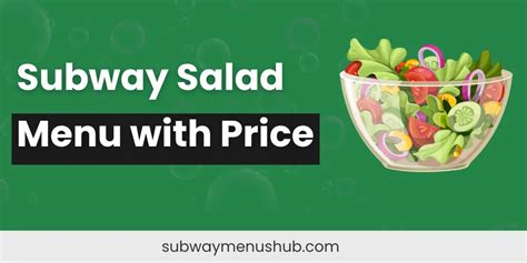 Subway Salad Menu with Price - Subway Menus Hub