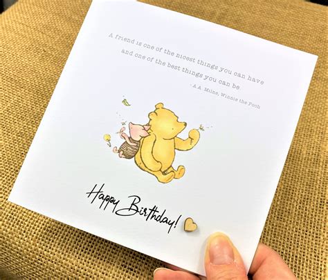 Happy Birthday Friend Best Friend Card Winnie the Pooh - Etsy UK