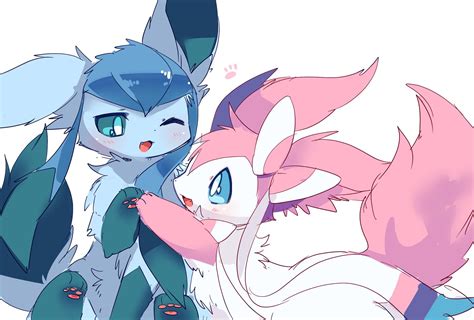 Glaceon & Sylveon - Images By @_whitelate_ Twitter | Cute pokemon, Cute pokemon pictures ...