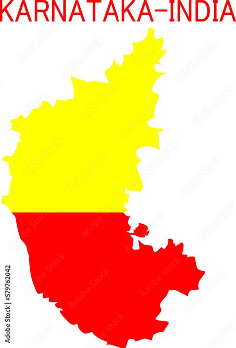 Karnataka State Map with Karnataka Flag. Stock Vector | Adobe Stock