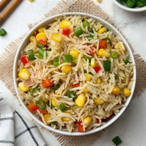 Corn Fried Rice Recipe - Indian Veggie Delight