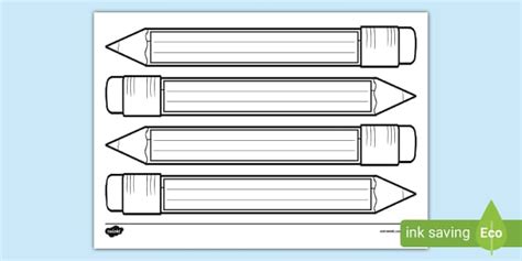 Pencil Template (l'enseignant a fait) - Twinkl