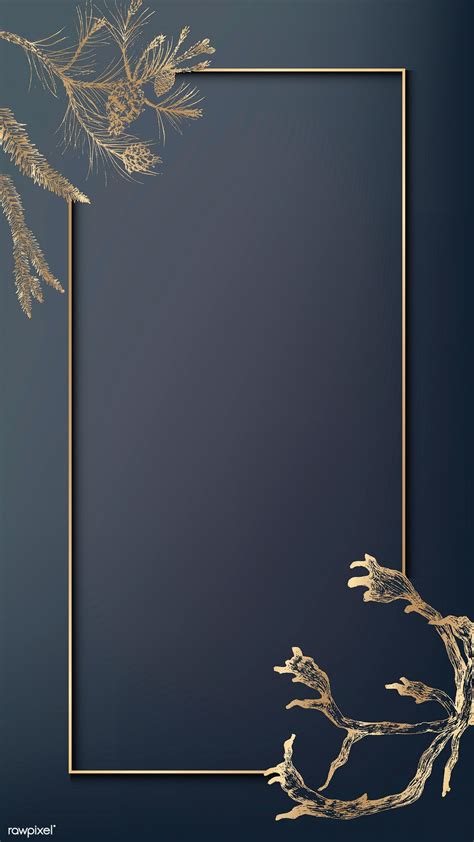 Gold frame decorated with antlers mobile phone wallpaper vector | premium image by rawpixel.com ...