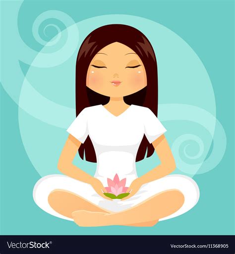 Girl in meditation posture Royalty Free Vector Image