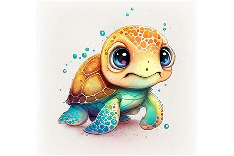 Cute Baby Turtle Watercolor PNG File Graphic by WangTemplates · Creative Fabrica