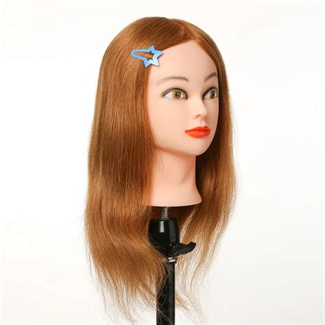 20inch 100% Human Hair Doll Head Hair Styling Mannequin Head ...