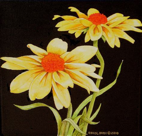 Yellow Daisies Painting by Carol Sabo - Fine Art America