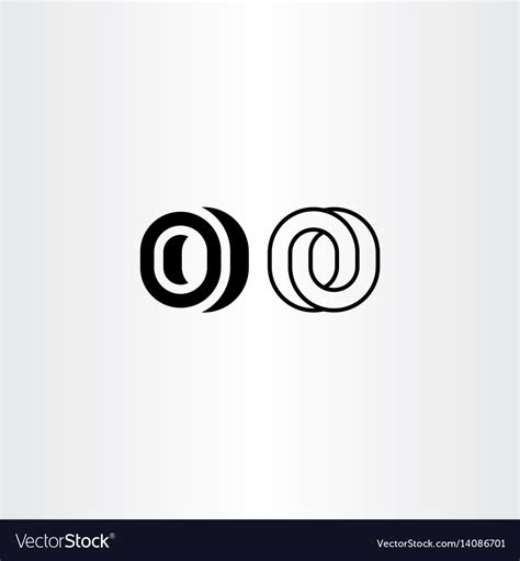 Letter o black icon logo elements Royalty Free Vector Image