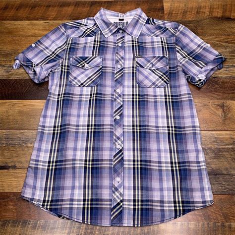 Buffalo David Bitton Men’s Short Sleeve Plaid Button... - Depop