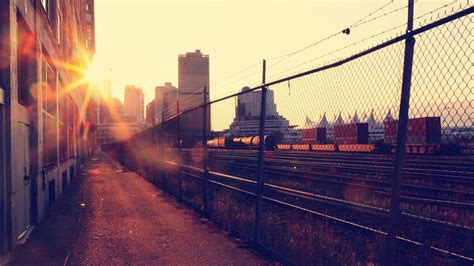 sunset, railroad, city Wallpaper, HD City 4K Wallpapers, Images and Background - Wallpapers Den