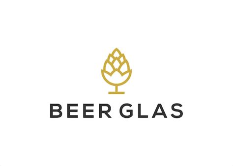 Premium Vector | Beer hops glass logo design vector