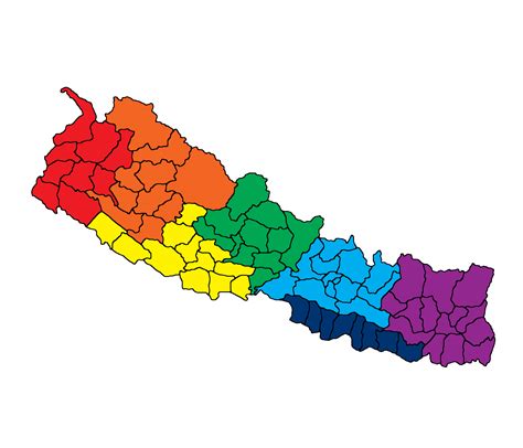 Nepal map with seven province | Clipart Nepal