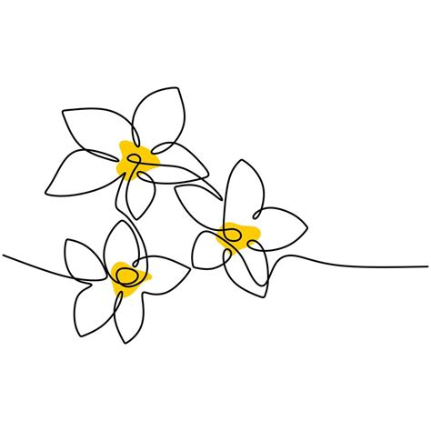 Beautiful flower in minimal line style. Continuous single line drawing of flower hand-drawn ...