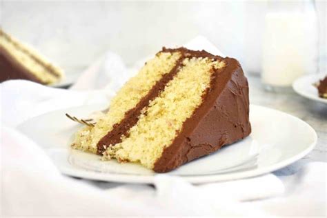 Yellow Cake with Chocolate Frosting - In Fine Taste