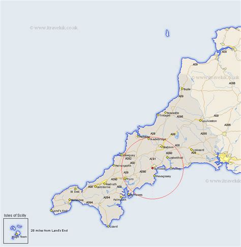 St Austell Map - Street and Road Maps of Cornwall England UK