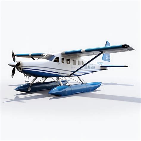 Premium AI Image | Isolated Seaplane Amphibious Aircraft Pontoons White ...