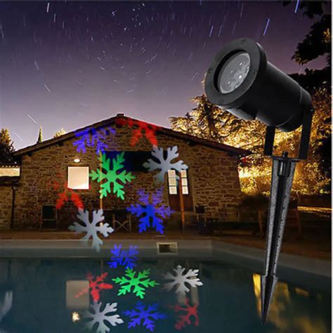 Moving Snowflake LED Landscape Laser Light Christmas Lights Xmas Wedding Party Garden Projector ...