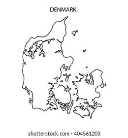 Denmark Map Outline Stock Illustration 404561203 | Shutterstock