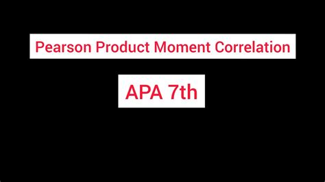 Pearson Correlation Table Apa