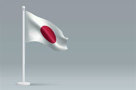 3d realistic national Japan flag isolated on gray background 28648860 Vector Art at Vecteezy