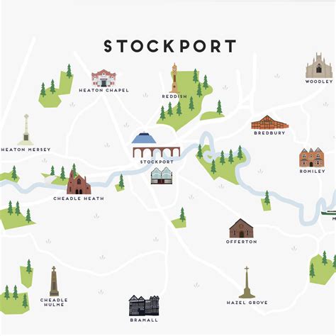 Map Of Stockport Print By Pepper Pot Studios