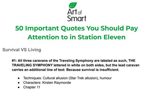 50 Important Quotes in Station Eleven | Art of Smart Education