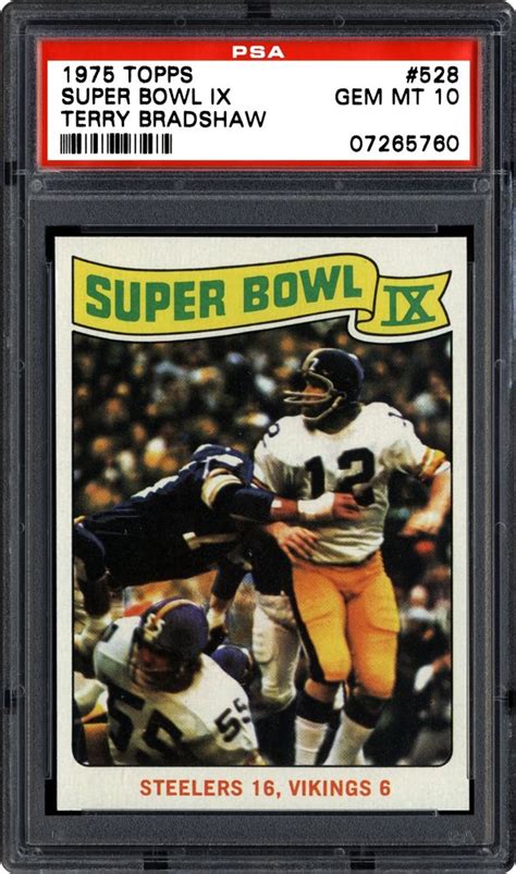 1975 Topps Super Bowl IX (Terry Bradshaw) | PSA CardFacts®