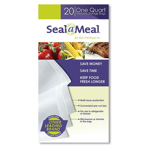 Seal-a-Meal 1-Quart Vacuum Seal Bags for Seal-a-Meal and FoodSaver ...