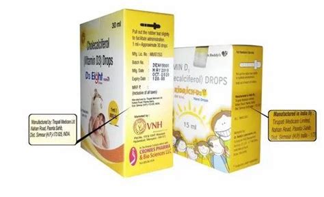 Vitamin D3 Oral Drops 800 IU, Packaging Size: 30 Ml at Rs 120/bottle in Mancherial