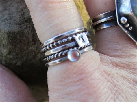 Stackable Sterling Silver Birthstone Stack Ring - Etsy