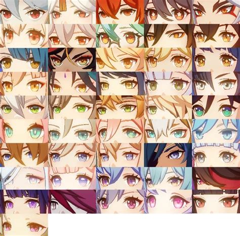 Genshin Characters' eye colors and hair color hex codes (and element codes) - Imgur | Anime eye ...