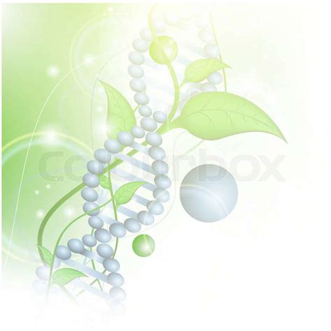 Organic Science theme with DNA and sprout over green background | Stock Vector | Colourbox