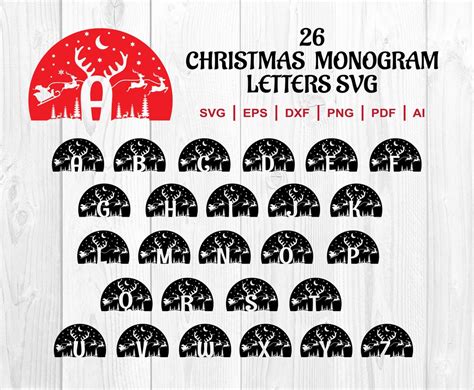 Christmas Font SVG, Christmas Svg, Christmas Monogram, Font Svg ...