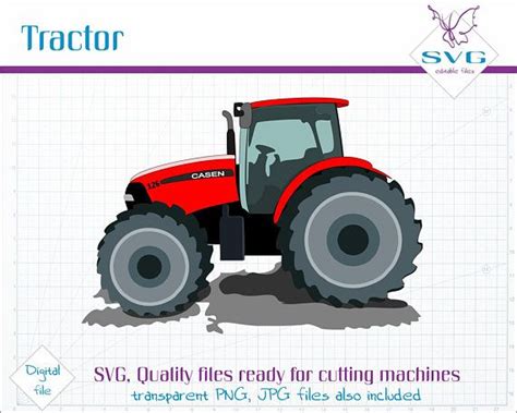 Red Tractor SVG Clipart, Vector Clip Art, Modern Truck SVG File, Tractor Cut File, Vector Art ...