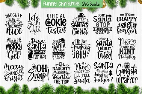 Funny Christmas Quotes Svg Bundle - So Fontsy