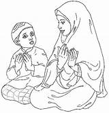 Childrens Islamic coloring Pages  Making Dua sketch template