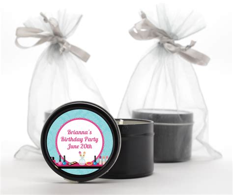 Custom Birthday Party Black Candle Tin Favors