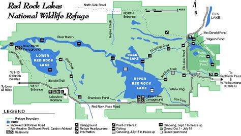 Map of Red Rock Lake National Wildlife Refuge in Montana