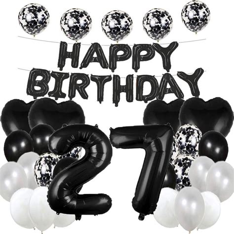 Buy Sweet 27th Birthday Balloon 27th Birthday Decorations Happy 27th Birthday Party Supplies ...